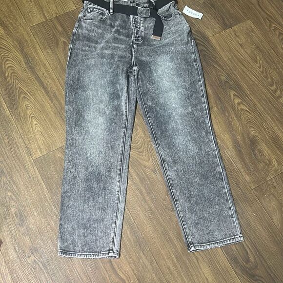 NWT Pacsun Womens Jet Stone High Rise Button‎ Fly Straight Jeans With Belt Sz 27 - Picture 1 of 10